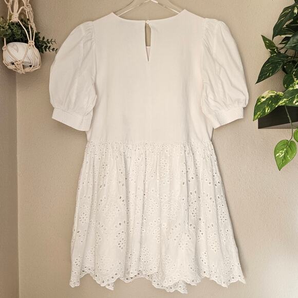 Peter Som Collective Rent the Runway White Combo Eyelet Dress Mini Sz 6 $360 - Picture 9 of 11